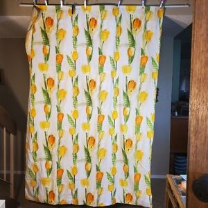 Ikea Yellow /Orange Tulips on White Duvet Cover 60" X 83" Twin 100% Cotton
